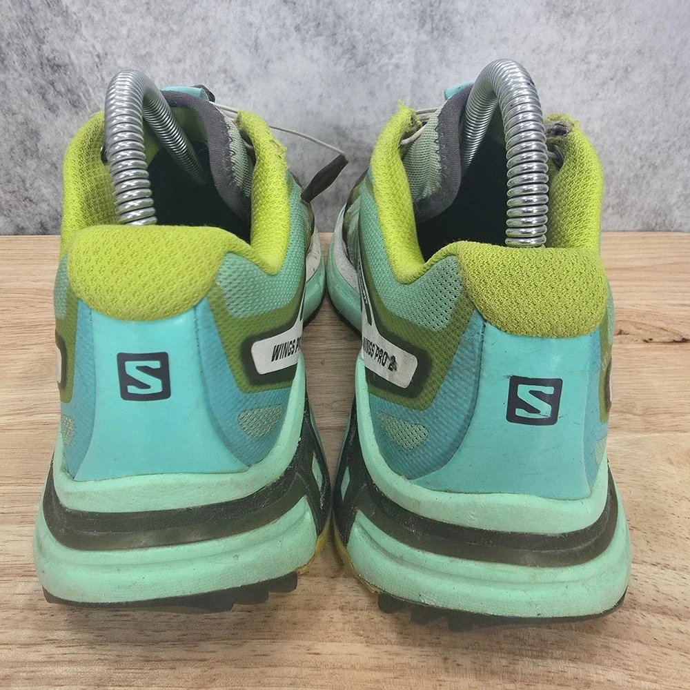 Salomon Wings Pro 2 Trail Running Shoes Womens 8 Lime Green Hiking Sneakers